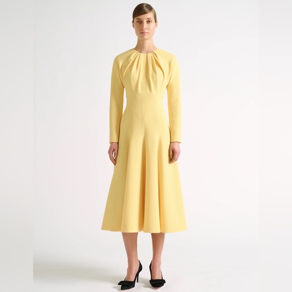 Emilia Wickstead Dresses Emilia Wickstead Belgium Yellow Midi Dress